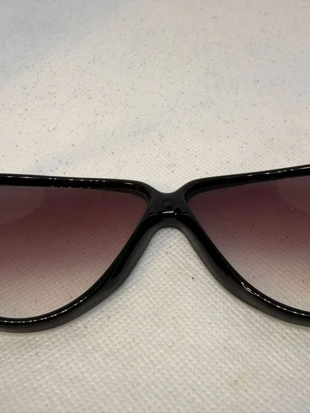 Vintage 80s Sover Black Purple Accent Temple Emblem Sunglasses Made in Italy